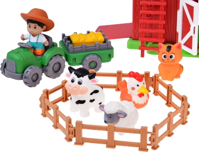Traktor z przyczepą i figurki do zabawy w role