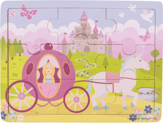 Drewniane puzzle Księżniczka z powozem od Bigjigs Toys