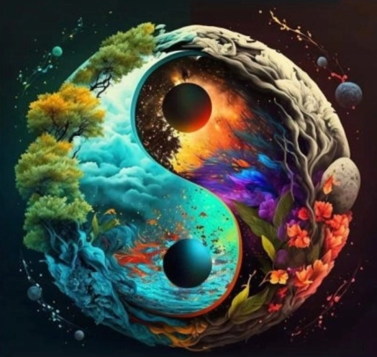 Malarstwo po numerach Yin Yang 40 × 50 cm