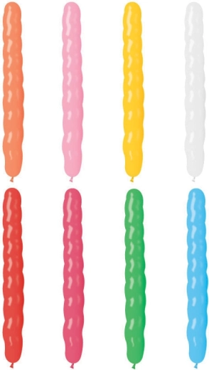 Gemar długi spiralny balon w pastelowych kolorach 8/25 cm - 1 sztuka