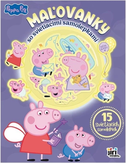 Kolorowanka ze świecącymi w ciemności naklejkami Świnka Peppa