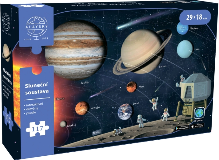 Interaktywne drewniane puzzle Układ Słoneczny A4