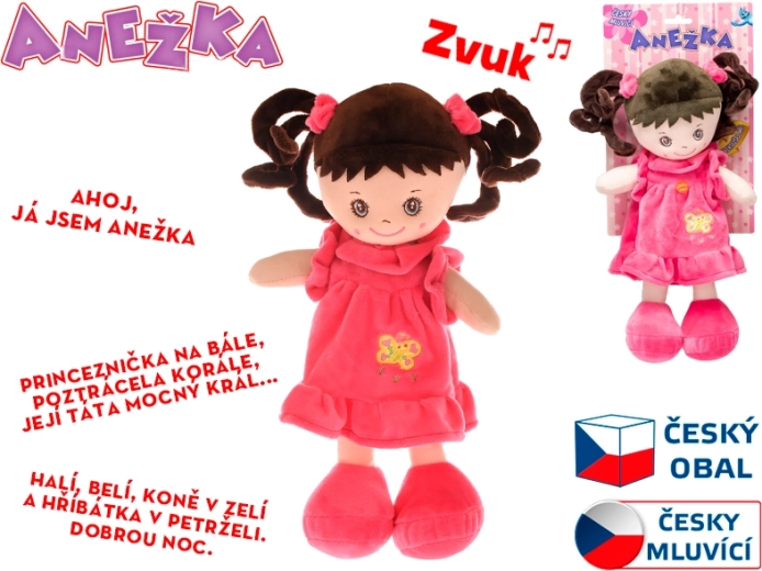 Mówiąca i śpiewająca materiałowa lalka Anieszka 36 cm