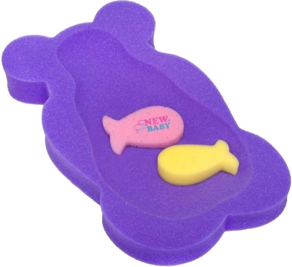 Piankowa podkładka do kąpieli New Baby miś fioletowa