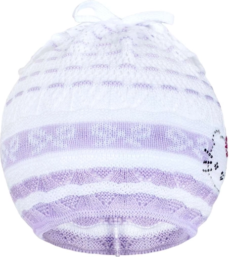 Dzianinowa czapeczka-chustka New Baby kotek fioletowa 3–4 lata