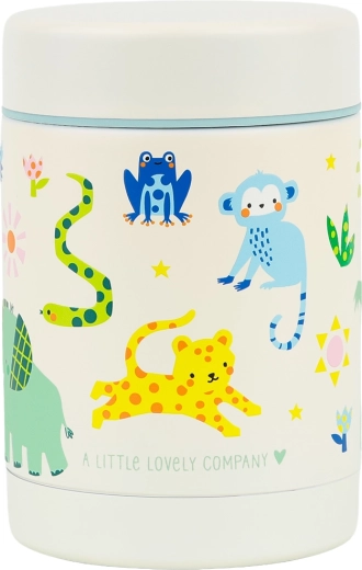 A Little Lovely Company izolowany stalowy pojemnik na jedzenie dżungla 300 ml