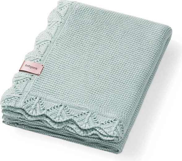 Babyono pleciony bambusowy kocyk green 75 × 100 cm