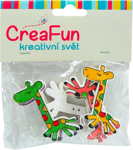Drewniane guziki żyrafa 6 szt. 50 × 27 mm