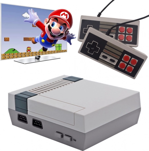 retro mini konsola do gier z 620 wbudowanymi grami i 2 kontrolerami