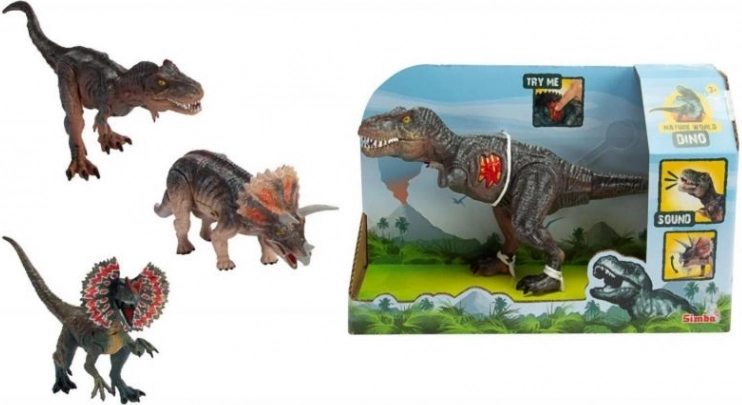 Dźwiękowy dinozaur - T-Rex, Triceratops, Dilophosaurus