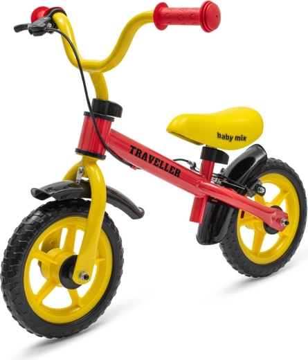 Rowerek biegowy z hamulcem Baby Mix Traveller, czerwony