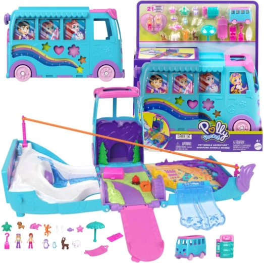 Polly Pocket podróżny pojazd przygodowy z 2 lalkami i akcesoriami