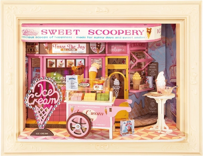 RoboTime 3D drewniana układanka w ramce Sweet Scoopery – lodziarnia