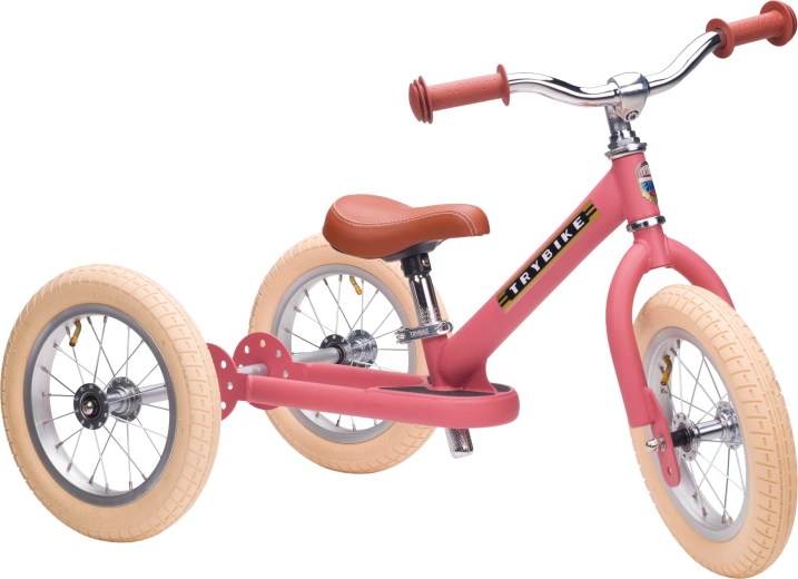 Trybike dziecięcy rowerek biegowy 2w1 trójkołowy/balansowy, różowy matowy