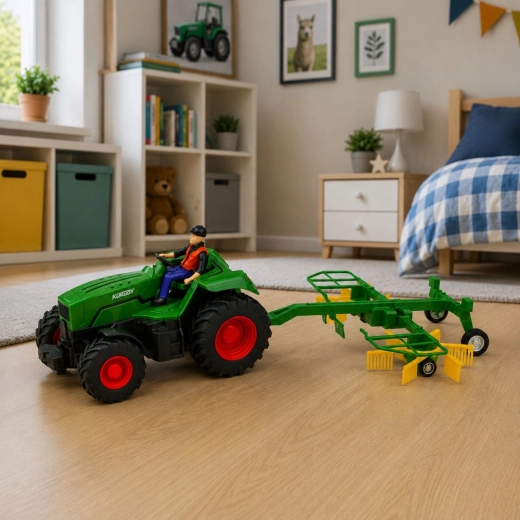 Światła LED i figurka farmera dla większej frajdy
