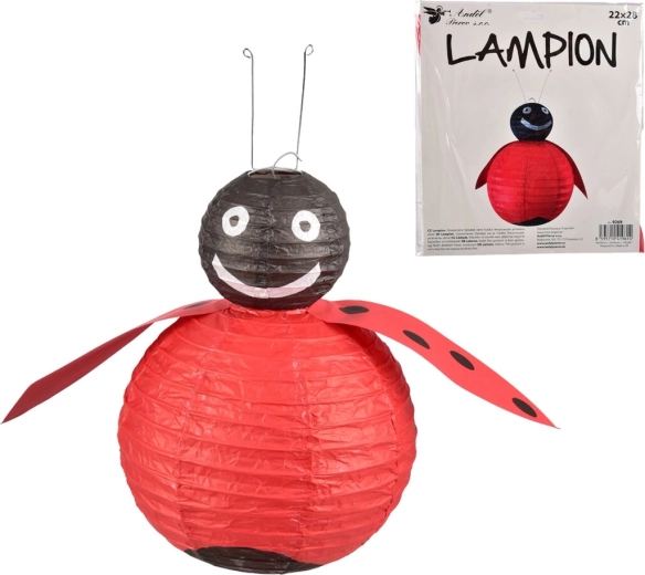 Lampion Biedronka – czerwony papierowy