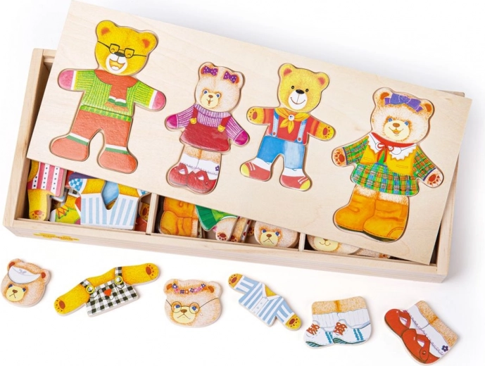 Bigjigs Toys ubierankowe puzzle Niedźwiedzia rodzinka