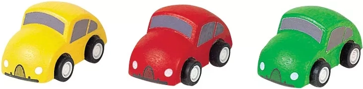 PlanToys drewniane autka do toru samochodowego i kolejki (3 szt.)