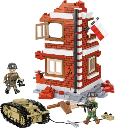Diorama z Powstania Warszawskiego z nowym ceglanym wzorem