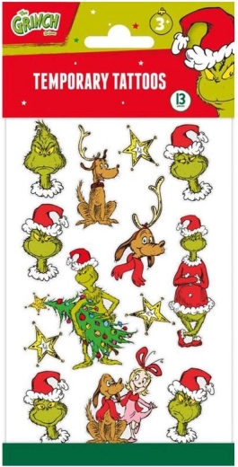 Tymczasowe tatuaże Grinch – zestaw motywów