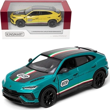 Metalowy model Lamborghini Urus Performante w wyścigowej stylistyce