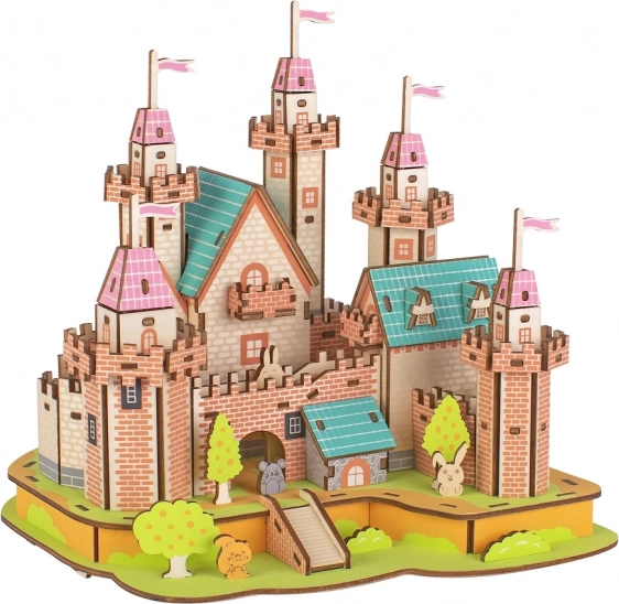 Drewniane puzzle 3D - Zamek w raju