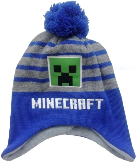 Czapka Minecraft szaro-niebieska