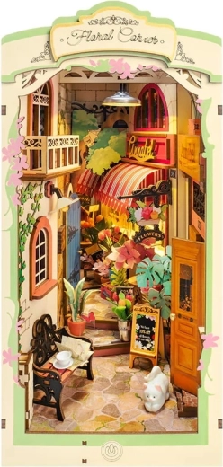 rotime 3d układanka zakładka do książek kwiatowy zakątek z oświetleniem led