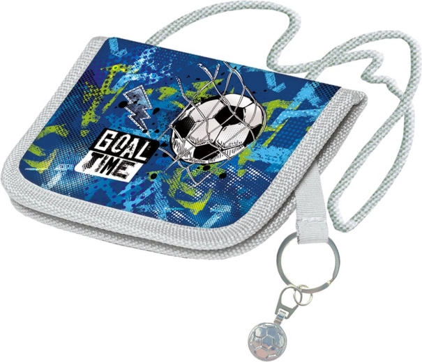 Dziecięcy portfel na szyję Goal Time piłka nożna z breloczkiem do kluczy
