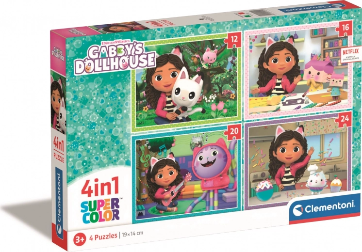 Puzzle 4w1 Magiczny domek Gabby