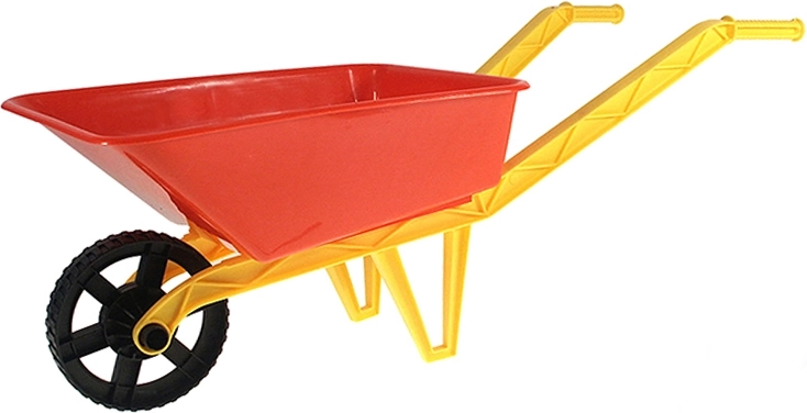Dziecięca plastikowa taczka do piasku, czerwona, 72 × 29 × 25 cm