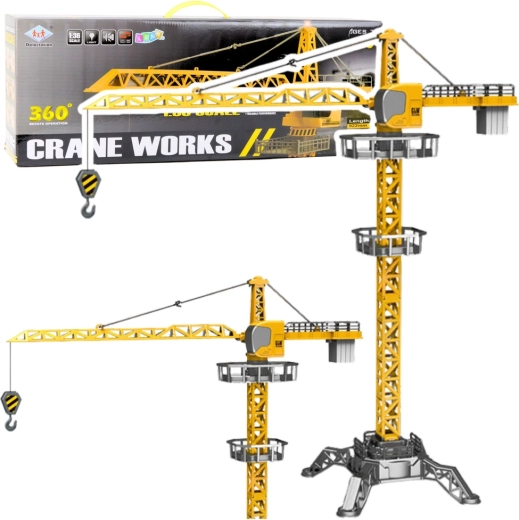 RC żuraw budowlany 1:36 z LED, obrót 360°, wysokość 120 cm