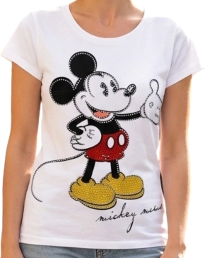 Biała bawełniana koszulka z Myszką Mickey