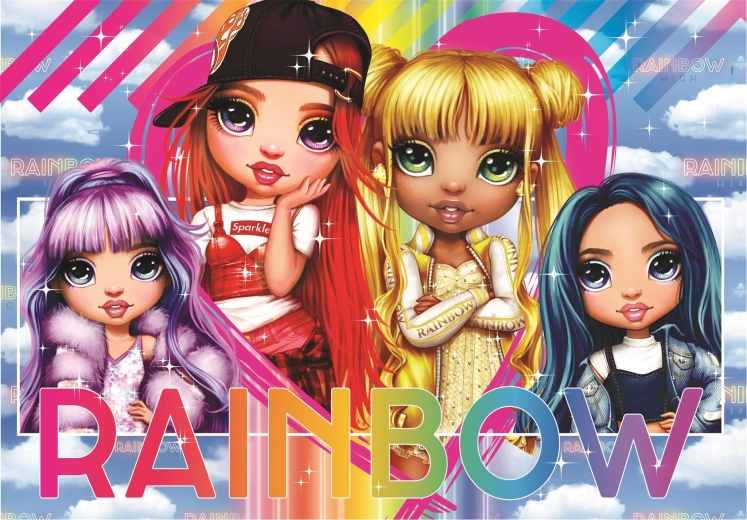 CLEMENTONI Puzzle Rainbow High: Violet, Ruby, Sunny i Skyler, 180 elementów
