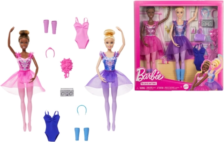 Barbie zestaw dwóch lalek baletnic z akcesoriami