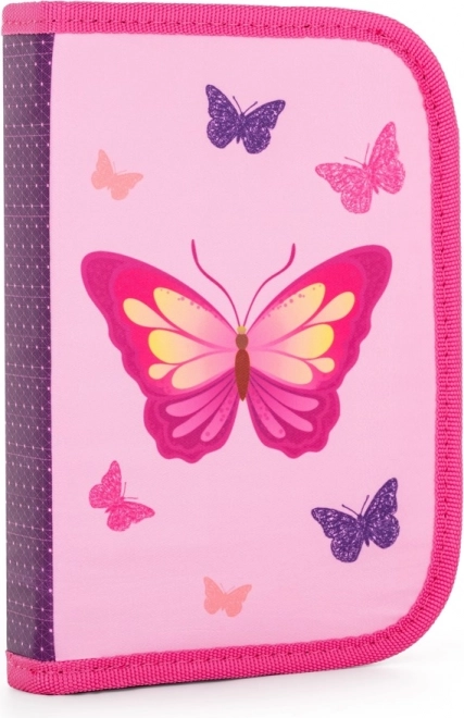 Szkolny piórnik jednowarstwowy Motyl