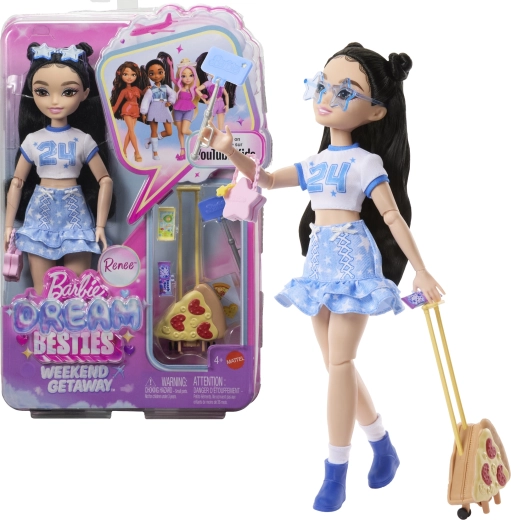 Barbie Dream Besties Renee – modna lalka z akcesoriami na weekendowy wypad