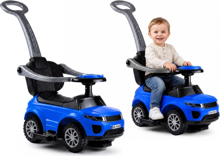 Dziecięcy jeździk SPORT CAR z drążkiem prowadzącym, niebieski