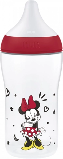 Butelka dla niemowląt NUK Perfect Match z kontrolą temperatury Disney Minnie 260 ml czerwona