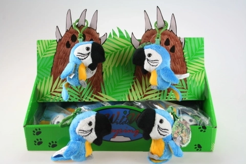 Pluszowa niebieska papużka brelok 9 cm