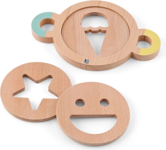 Drewniany zestaw foremek do piasku dla dzieci