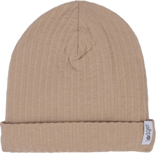 Lodger Beanie Seersucker beżowa czapka 6–12 miesięcy