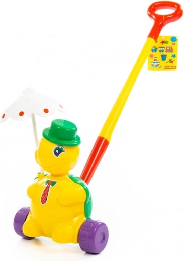 Pchacz żółw na kiju dla maluchów