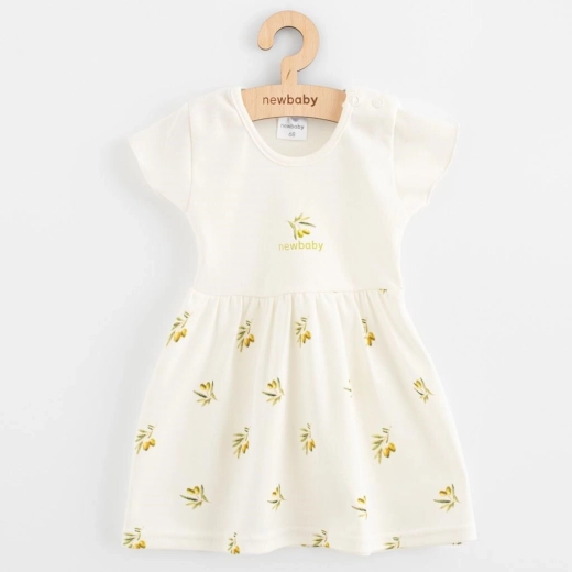 Sukienka niemowlęca z bawełny organicznej z krótkim rękawem New Baby Oliwki