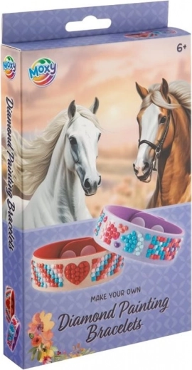 moxy diamentowe malowanie – zestaw do tworzenia bransoletek horse collection (2 szt.)