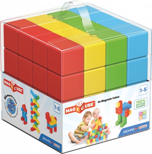 Geomag Magicube kolorowe magnetyczne klocki 64 elementy