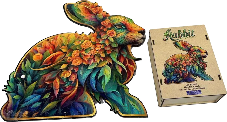 Drewniane puzzle wkładane – królik