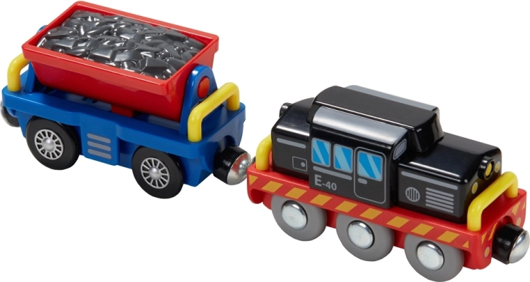 Realistyczna lokomotywa z wagonami towarowymi