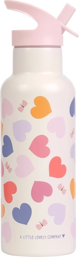 A Little Lovely Company nierdzewna butelka do picia 500 ml z motywem serduszek