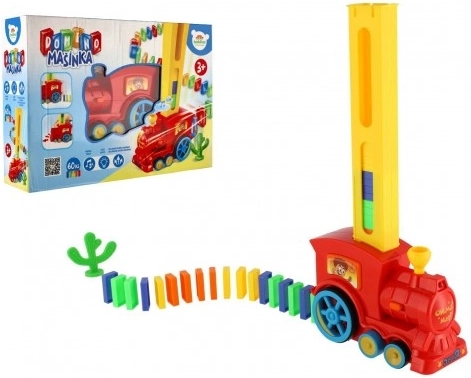 Pociąg domino z automatycznym układaniem, światłem i dźwiękiem